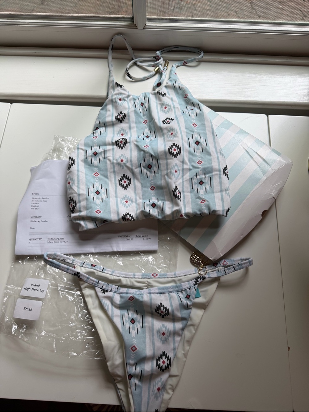 Kimberly London - High Neck Bikini Set, Size Small - Picture 1 of 2
